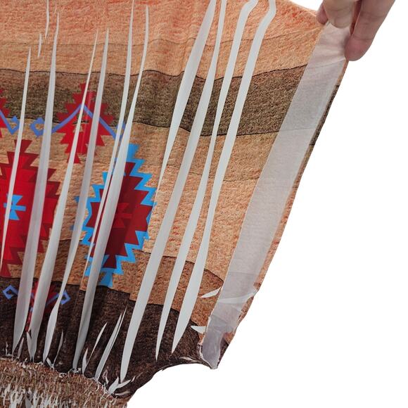 VTG Charming Charlie Womans size M Southwest Aztec Peplum Blouse USA Boho - Picture 3 of 8